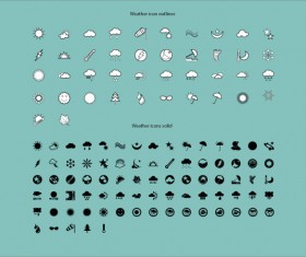Mini weather icons vector