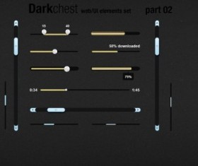 Black Style Player navigation bar psd