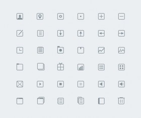 36 Kind thin icons free psd