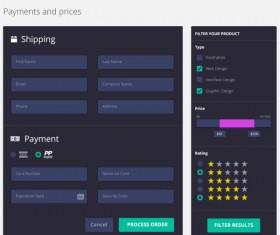 Set of Flat Rounded Square UI Kit