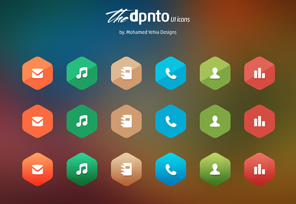 Colored UI icons PSD