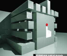 3D Modern background vector set 01