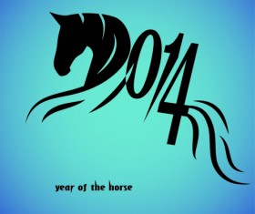 Abstract Horse 2014 New Year Background Vector 01
