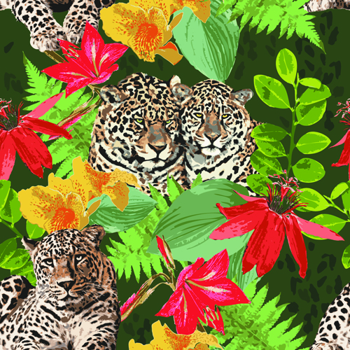Wild Animals seamless pattern vector 01