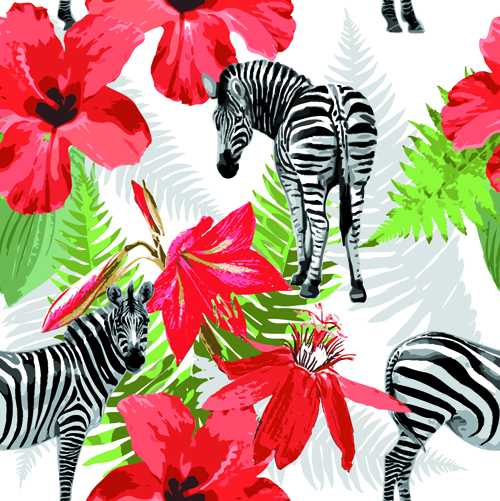 Download Wild Animals seamless pattern vector 03 free download