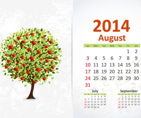August 2014 Calendar vector
