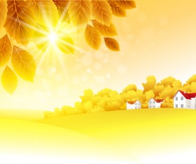 Autumn Golden yellow background vector 03