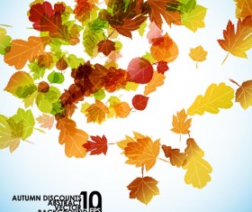 Autumn beautiful background vector set 04