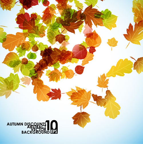 Autumn beautiful background vector set 04