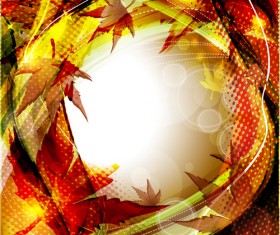 Autumn beautiful background vector set 05