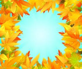 Autumn beautiful background vector set 06