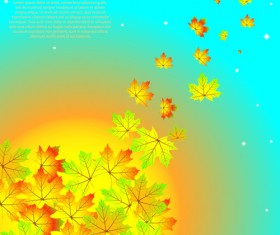 Autumn beautiful background vector set 07
