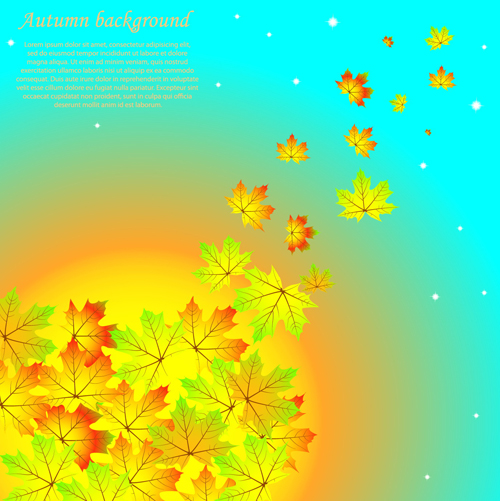 Autumn beautiful background vector set 07