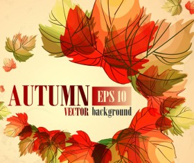 Autumn beautiful background vector set 10