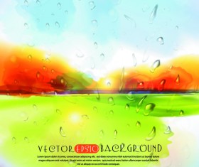 Autumn watercolor vector background 01