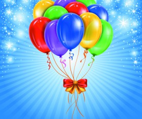 Happy Birthday Colorful Balloons background set 01