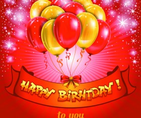 Happy Birthday Colorful Balloons background set 02