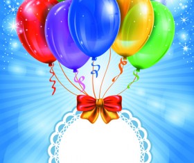 Happy Birthday Colorful Balloons background set 03