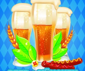 Beer design background vector 01