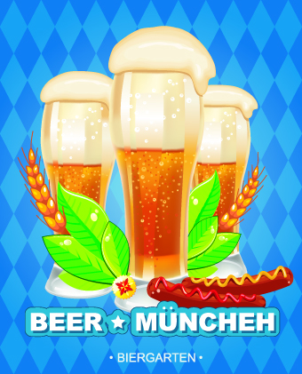 Beer design background vector 01