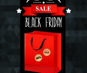 Set of black friday sale elements vector 01