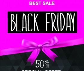 Set of black friday sale elements vector 03