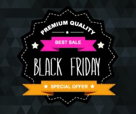 Set of black friday sale elements vector 05