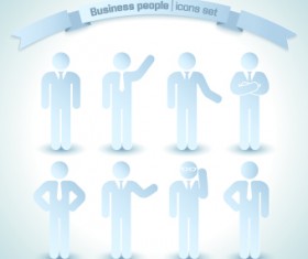 Business people icons vector 01