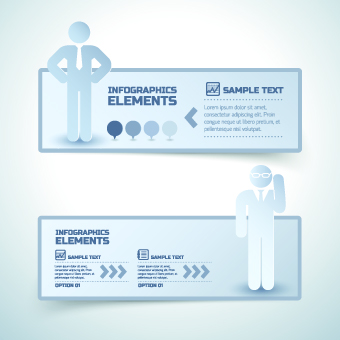 Business people infographics banner vector