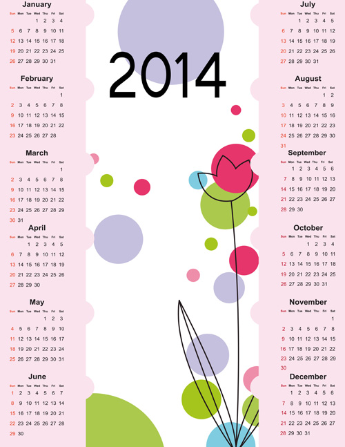 Calendar 2014 vector huge collection 61