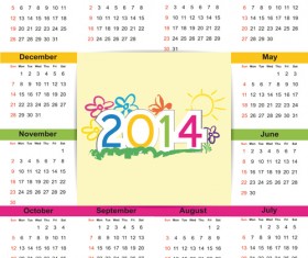 Calendar 2014 vector huge collection 65