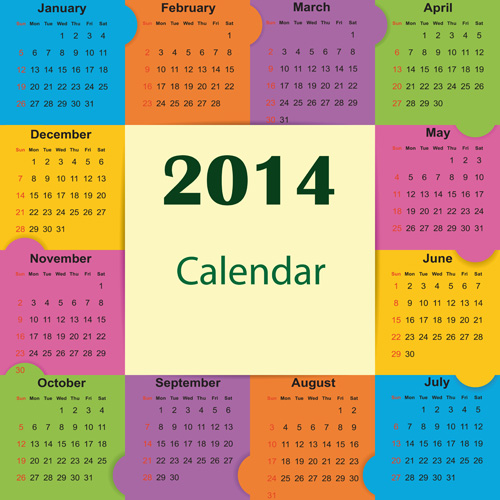 Calendar 2014 vector huge collection 66