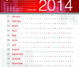 Calendar 2014 vector huge collection 70