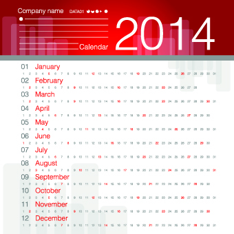 Calendar 2014 vector huge collection 70