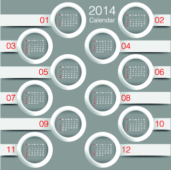Calendar 2014 vector huge collection 72