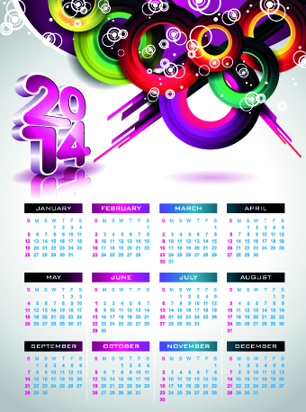 Calendar 2014 vector huge collection 74