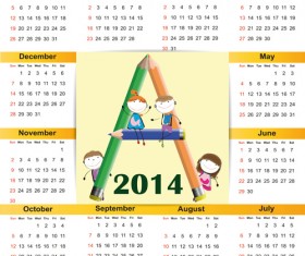 Calendar 2014 vector huge collection 85