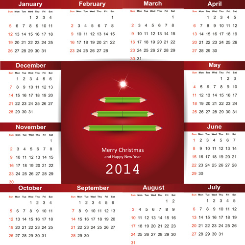 Calendar 2014 vector huge collection 87
