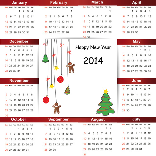 Calendar 2014 vector huge collection 88