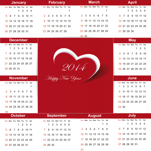 Calendar 2014 vector huge collection 89