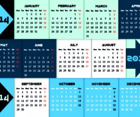 Calendar 2014 vector huge collection 90