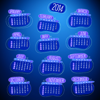 Calendar 2014 vector huge collection 92
