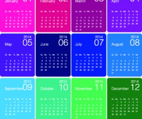 Calendar 2014 vector huge collection 94