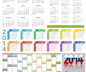 Russian Calendar 2014 vector set 04