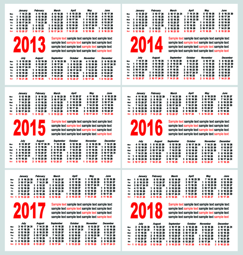 Set of Calendars 2014 Creative design vector 01