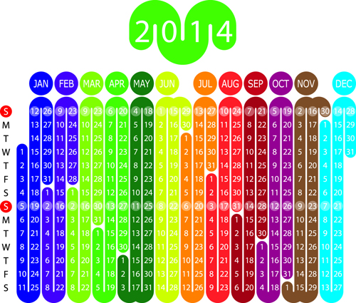 Set of Calendars 2014 Creative design vector 02