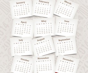 Best Calendars 2014 design elements vector 03