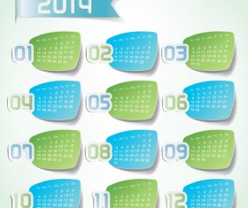 Best Calendars 2014 design elements vector 06