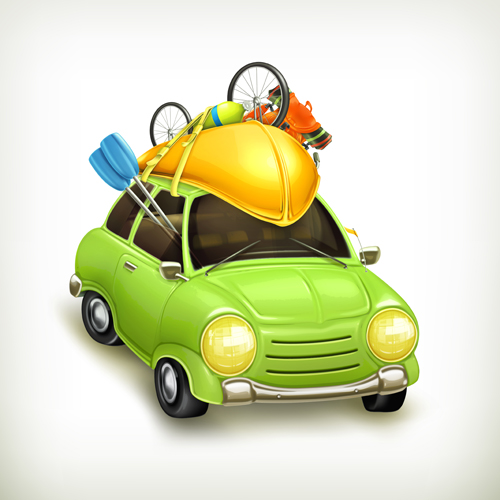 Cartoon Car Cute vector graphics set 03 free download