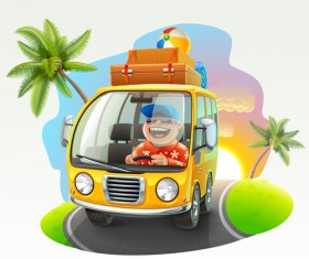 Cartoon Car Cute vector graphics set 07